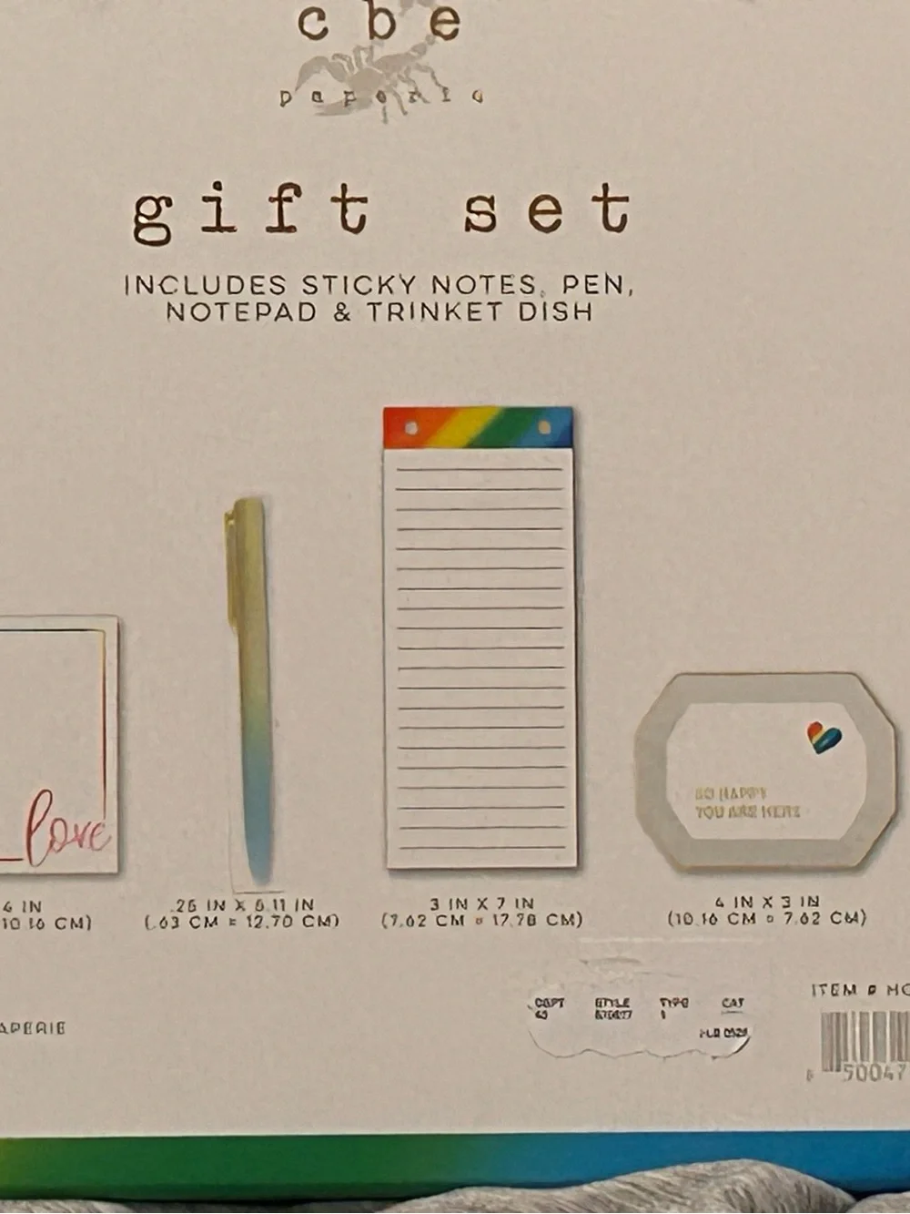 cbe Design Rainbow Sticky Note And Pen Gift Set NWTS